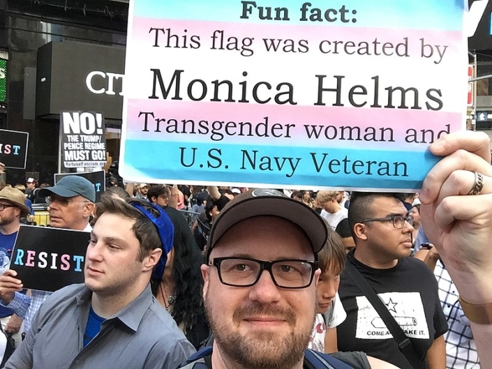Protest of Donald Trumps ban on Transgender Military service