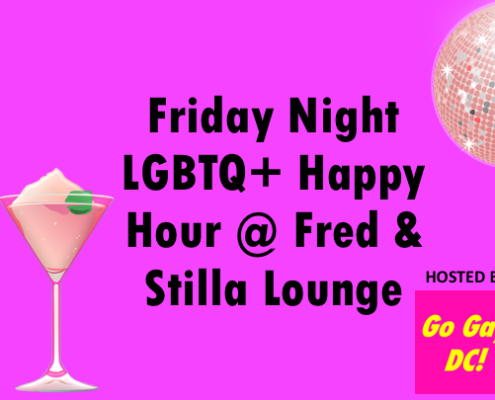 Friday Night LGBTQ+ Happy Hour Graphic