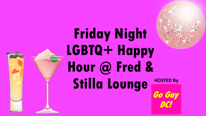 Friday Night LGBTQ+ Happy Hour Graphic