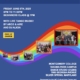 Event flyer. Heading says Be Here Queer! Tango milonga” with logos of the DC Queer Tango Collective and Montgomery College. Friday June 6, 2025, 8pm to 11:30pm, beginners class at 7pm. With live tango music by Arco & Aire and DJ Alicia. Photos of the collective are laid out in front of a swooshing rainbow pattern. The address is given as “Montgomery Collect Takoma Park Campus dance studio (room CU205), 7995 Georgia Ave, Silver Spring, Maryland” and there’s a sponsorship note “sponsored by the MC Cultural Arts Center and the Visual and Performing Arts Department.” At the bottom, between trans and progress Pride flags, it says “the DC Queer Tango Collective, organized by and for LGBTQ+ and allies”